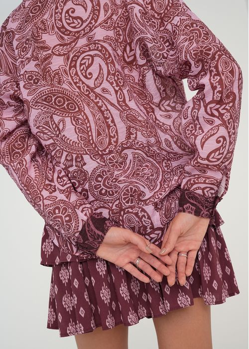 Vestido estampado manga larga