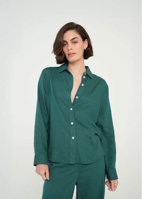 Camisa manga larga con cinturón