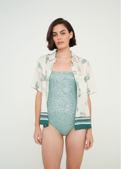 Camiseta de tiras brillante