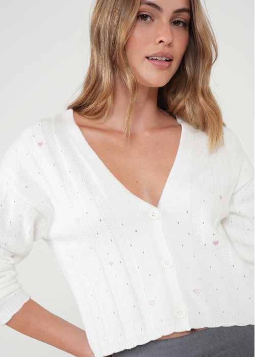Buzo tejido con corazones