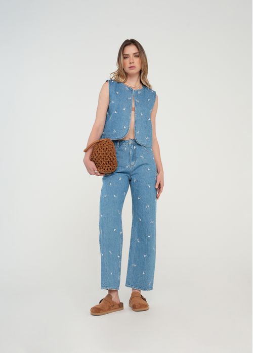 Camisa manga sisa en denim