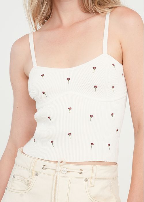 Camiseta tejida con mini flores